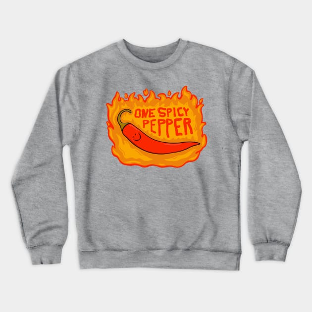 One Spicy Pepper Crewneck Sweatshirt by Doodle by Meg